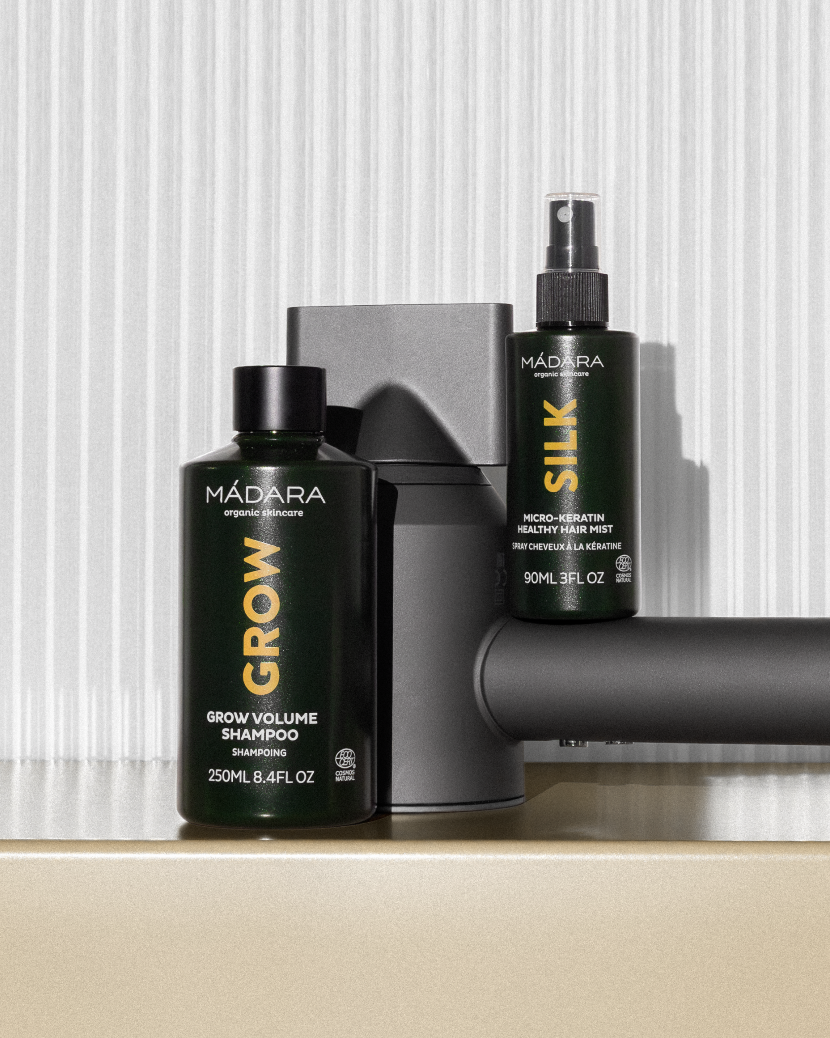 MADARA grow shampoo and silk hair mist