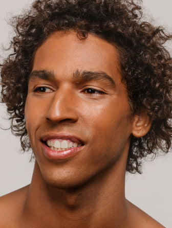 Madara Skin Equal Soft Glow foundation model wearing shade fudge