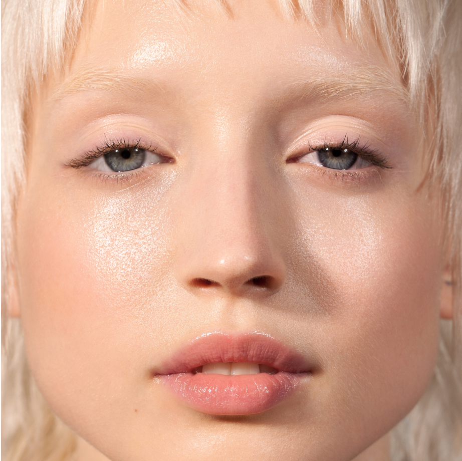 model after wearing madara Skin Equal foundation in shade Porcelain