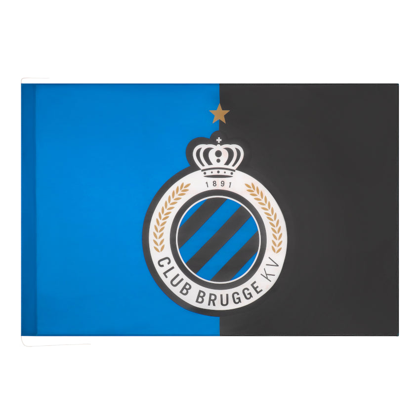 Vlag blauwzwart met logo (1,5 x 1m)