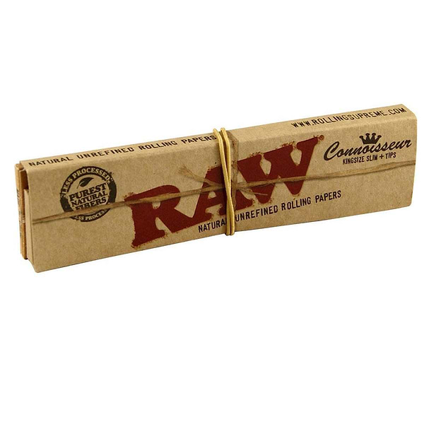 RAW King Size Rolling Papers With Tips