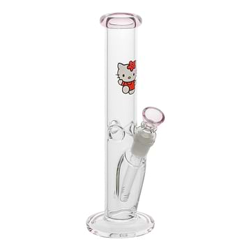 Pink Hello Kitty Straight Tube Bong - 10in