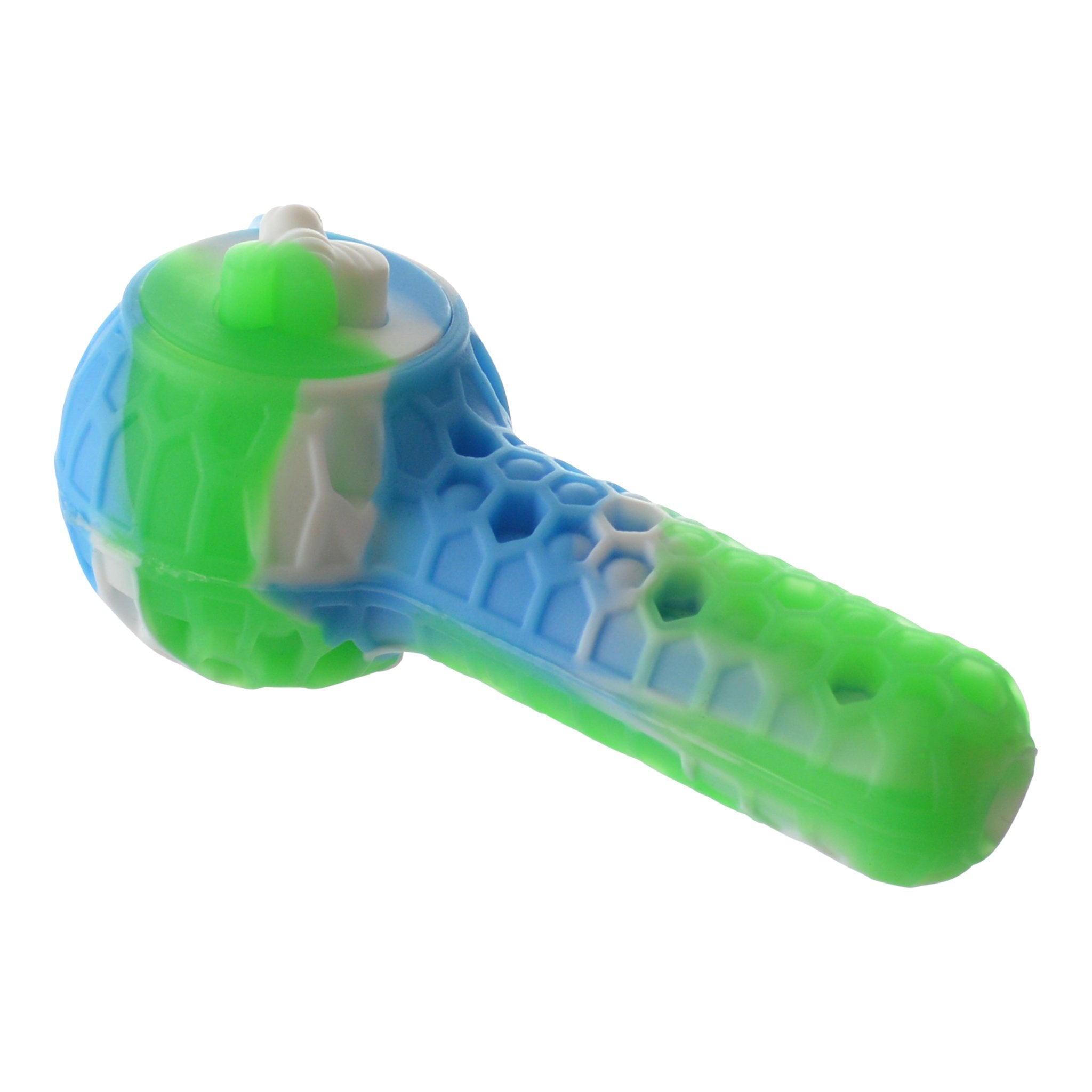 2 in 1 Silicone Pipe - 4.5in Green / Blue
