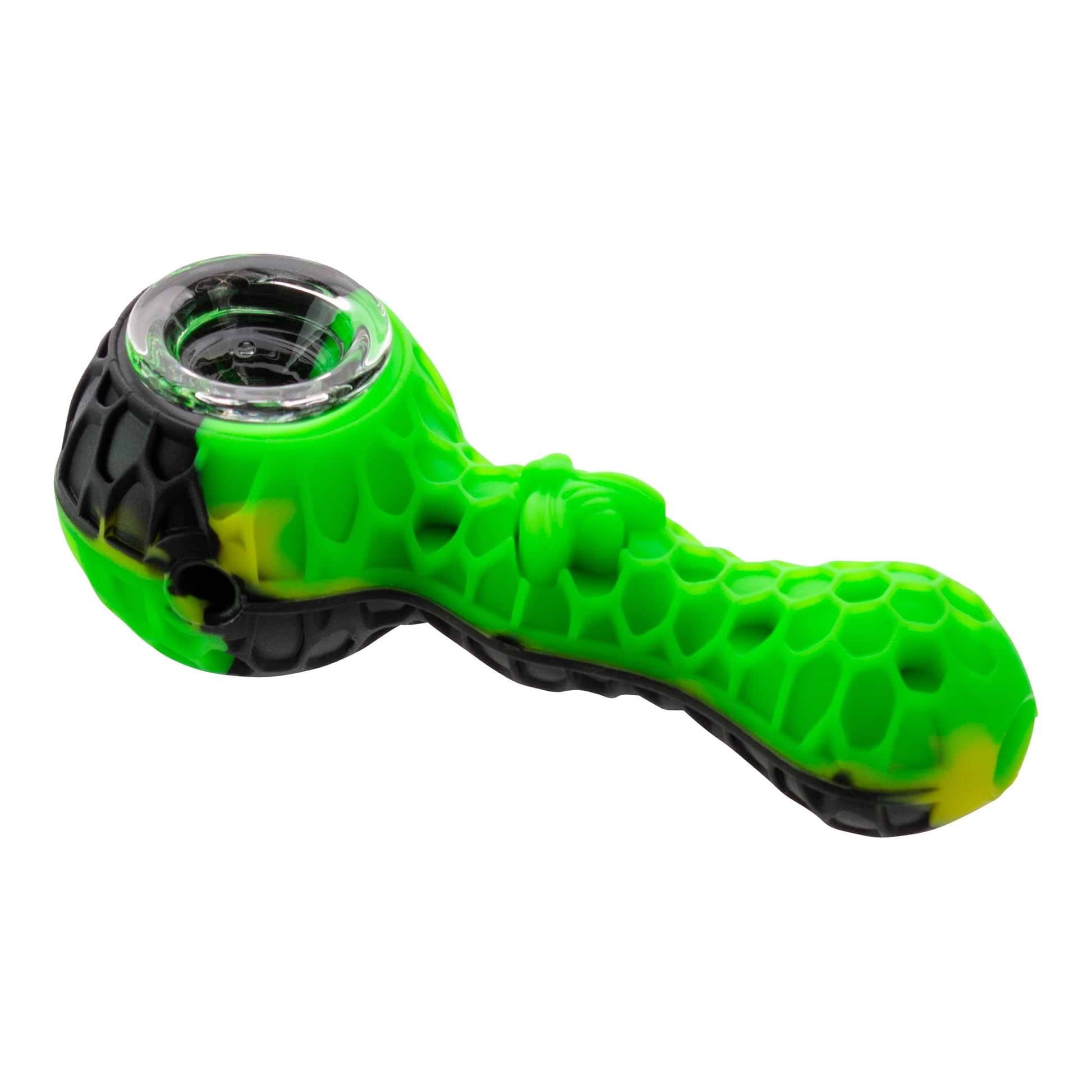 2 in 1 Silicone Pipe - 4.5in Yellow / Green