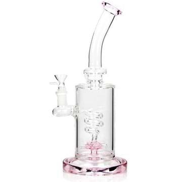 Pink Twisted Coil Bong - 12in