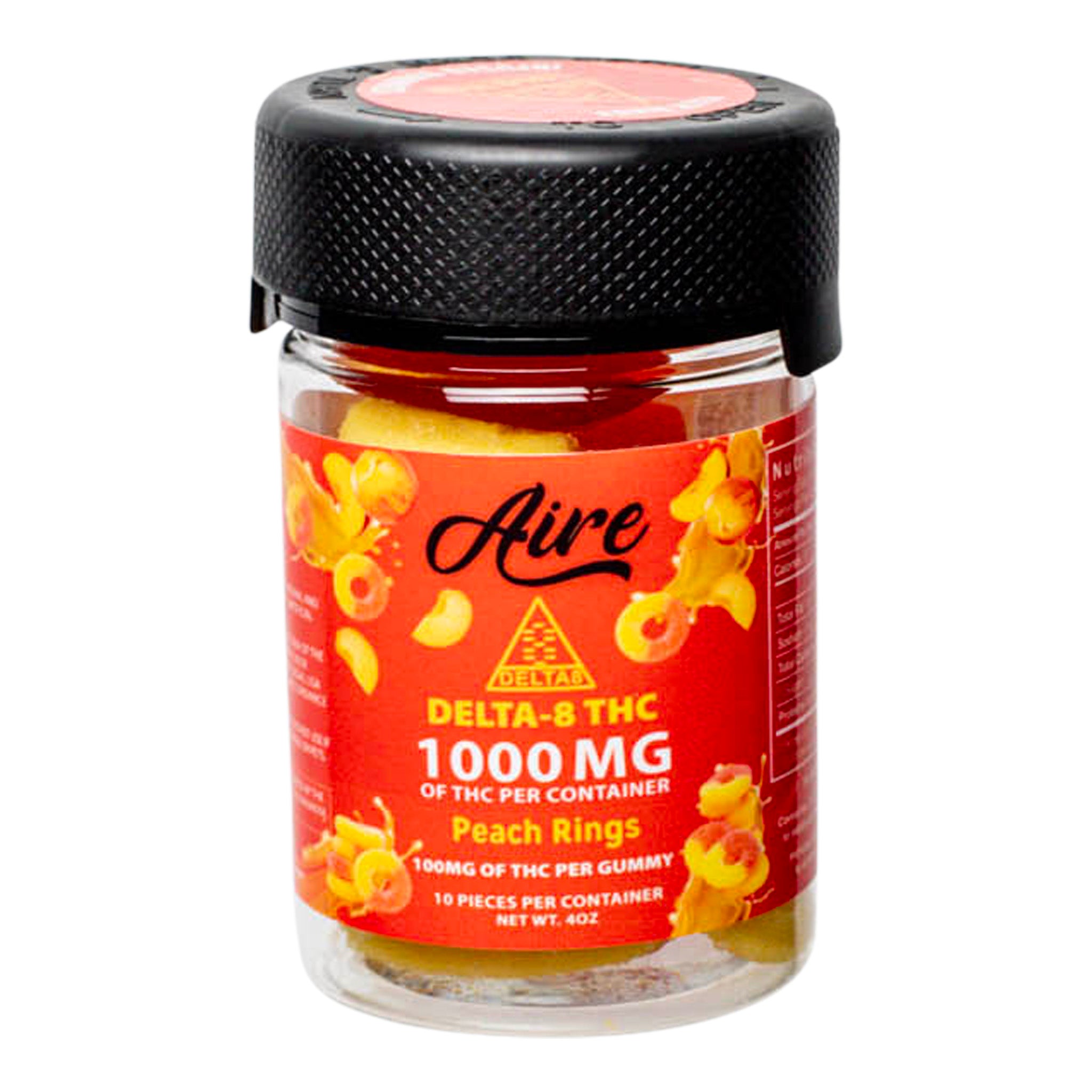 Aire Premium Delta 8 Gummies - 1000mg Peach Rings
