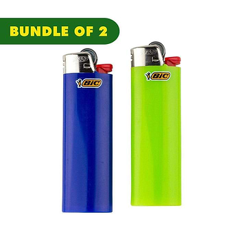 2 pieces of standar-sized Bic lighter smoking device accessory in cool and refreshing colors