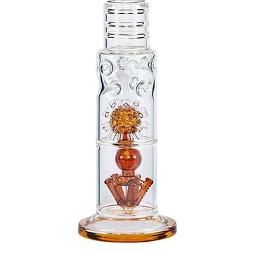 Amber Huge 19-inch glass bong smoking device with 2 percs unique diffision morning star perc unique design sturdy base