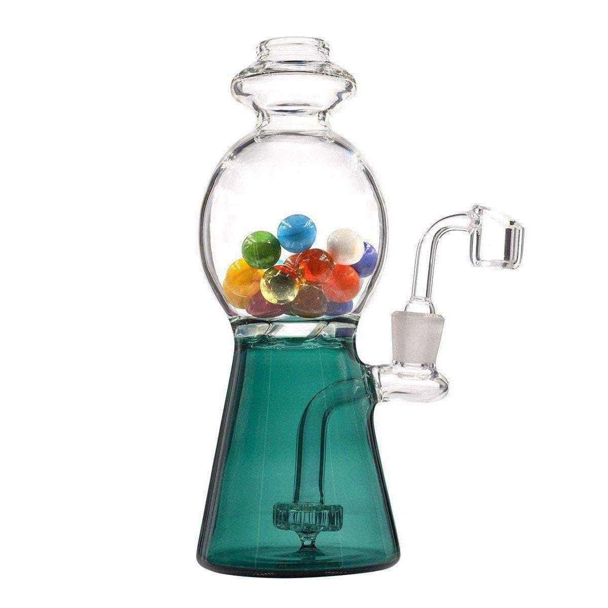 Cute 8-inch glass dab rig smoking device looks like coin-operated candy bubblegum machine