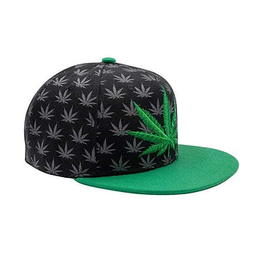 Cannabis Patterned Snapback