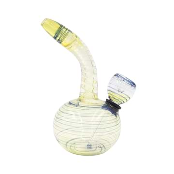 Captains Glass Mini Bubbler - 5.5in Clear and Blue