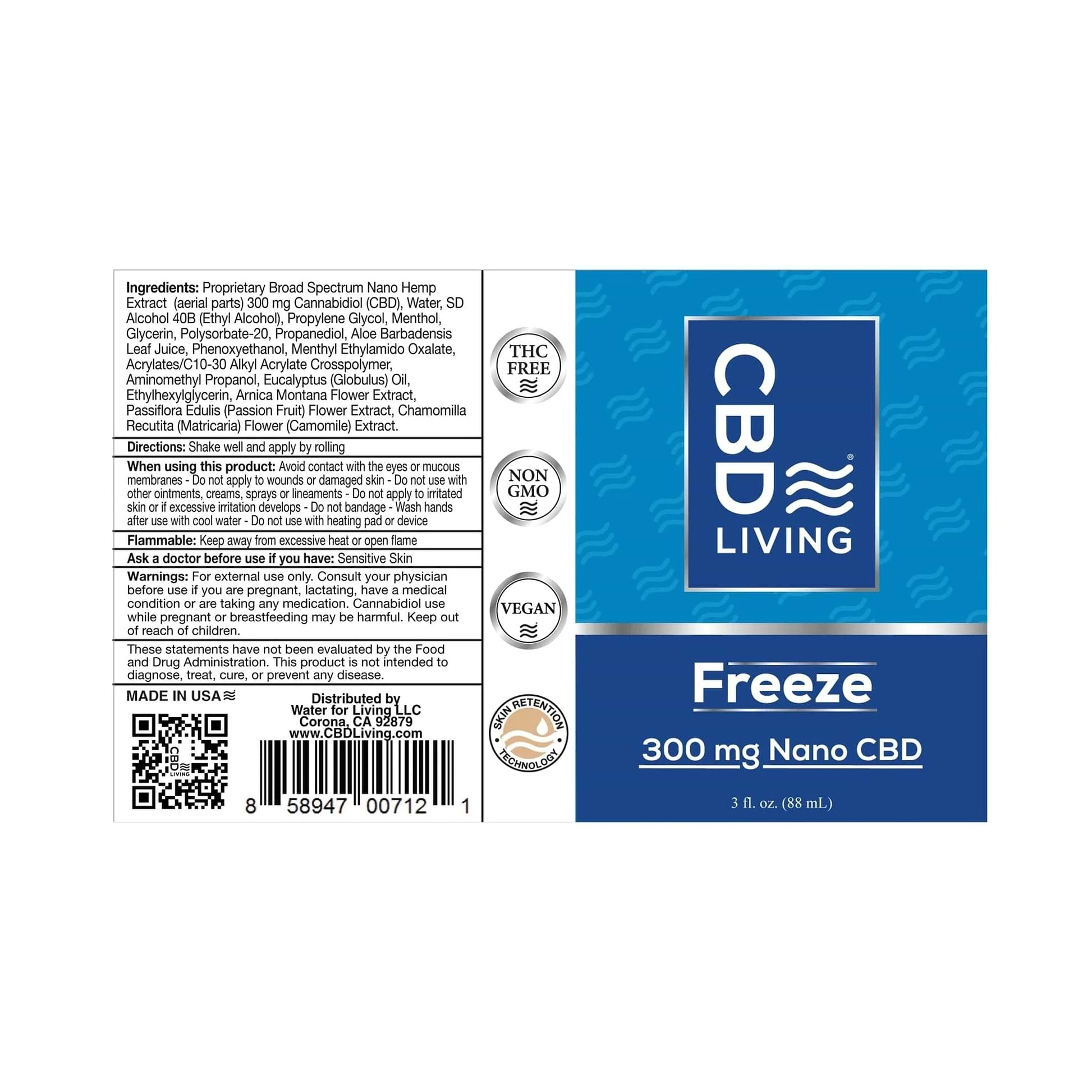 CBD Living Freeze Cold Therapy Lotion - Roll-on - 300mg 300mg