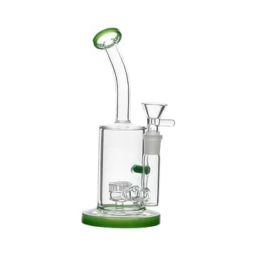 Moss 8-inch glass bong smoking device with honeycomb perc angled mouthpiece