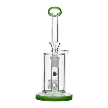 Moss 8-inch glass bong smoking device with honeycomb perc angled mouthpiece