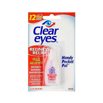 Clear Eyes Eye drops to bring relief to minor eye irritation and dryness with eye design easy-to-use shape
