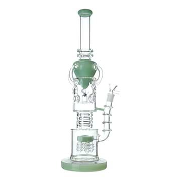 Colored Cone Recycler Bong - 17in Jade