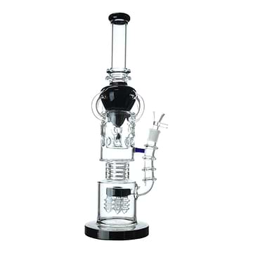 Colored Cone Recycler Bong - 17in Black