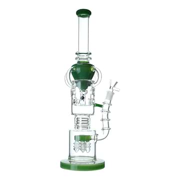 Colored Cone Recycler Bong - 17in Moss