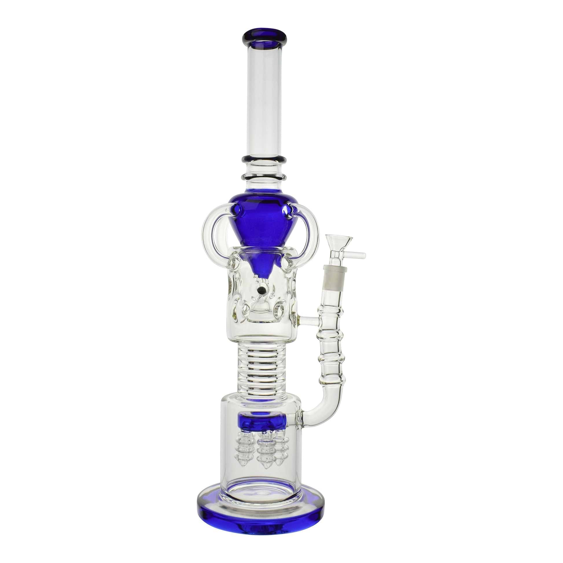 Colored Cone Recycler Bong - 17in Blue