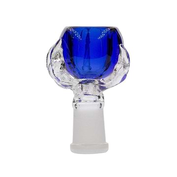 Cool 14mm crystal glass bowl bong accessory with crystal-claws-holding-a-blue-glass-of-wine look