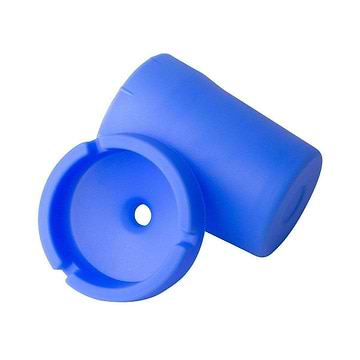 Opened fun silicone ashtray smoking accessories in blue color and pail bucket shape design and look