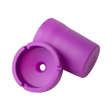 Opened fun silicone ashtray smoking accessories in purple color and pail bucket shape design and look