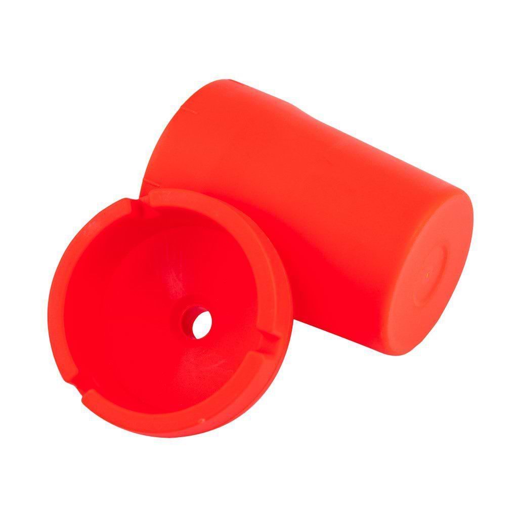 Opened fun silicone ashtray smoking accessories in red color and pail bucket shape design and look