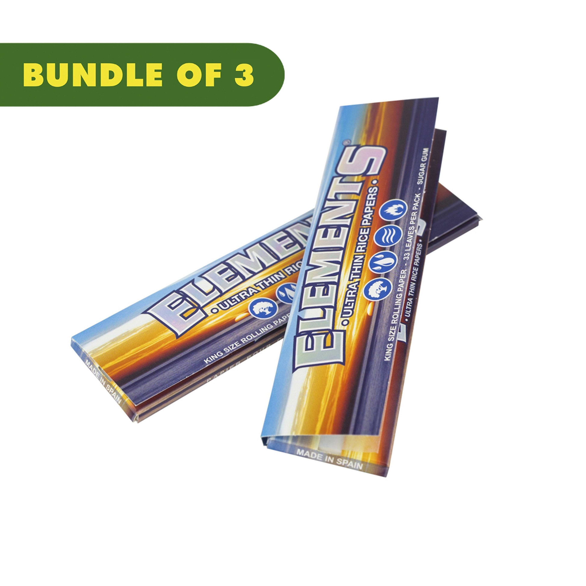 2 pack of closed ultra-thin rollings papers with classic Elements logo ocean and sunset image