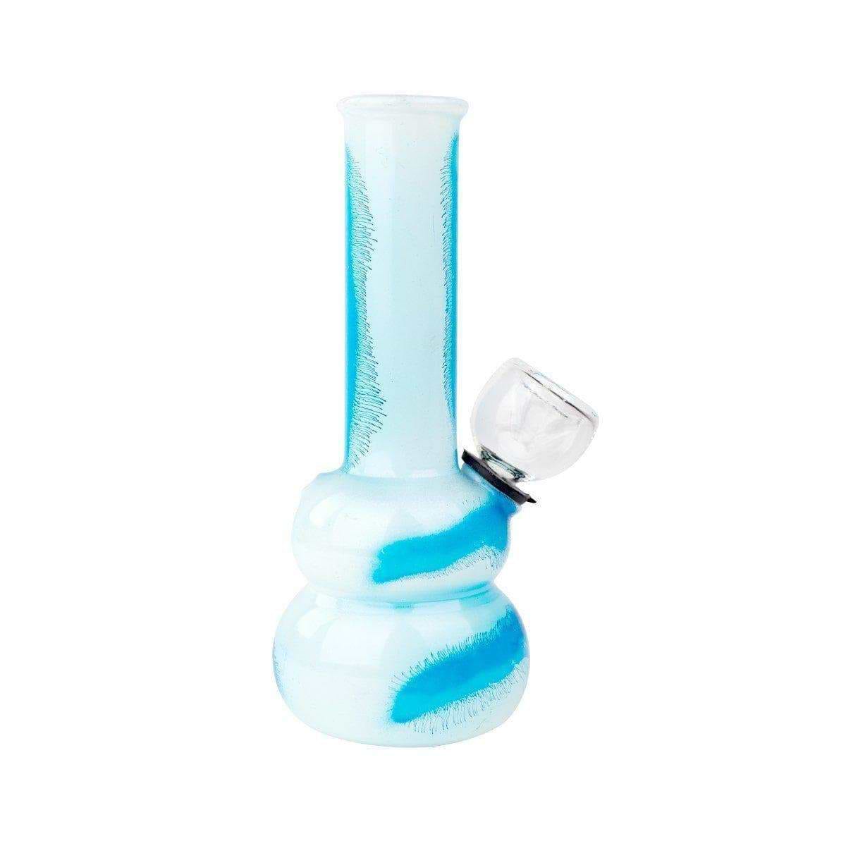 5-inch glass carbed bong smoking device swirl frosted dual-colored Eukaryote nucleus science molecule design two-layers base