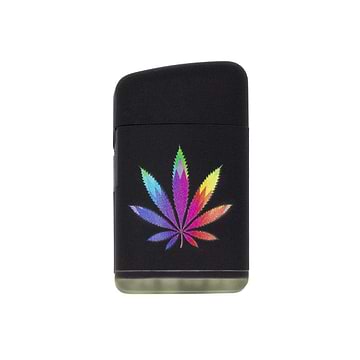 Compact flip top mini torch lighter smoking device accessory with a classy design in Geo colors
