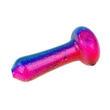 3.5-inch compact glass pipe smoking device with speckled multicolored astronomy space galaxy design smooth hammer shape