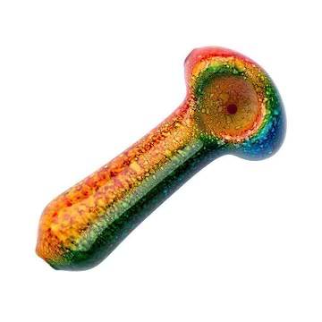 3.5-inch compact glass pipe smoking device with speckled multicolored astronomy space galaxy design smooth hammer shape