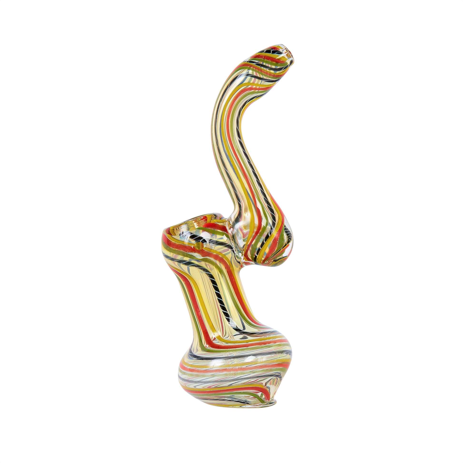 glass bubbler in artistic swirling colors