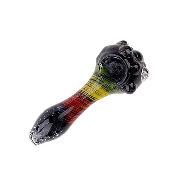 Getta Grip Rasta Glass Pipe - 4.5in Black