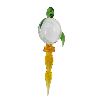 6-inch glass dab tool dabber with stylish mystical artifact egg-shape pendant in multicolors