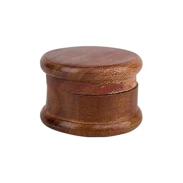 Rustic-style handmade wooden herb grinder smoking accessory 2 parts with metal pegs in grinding chamber classy look
