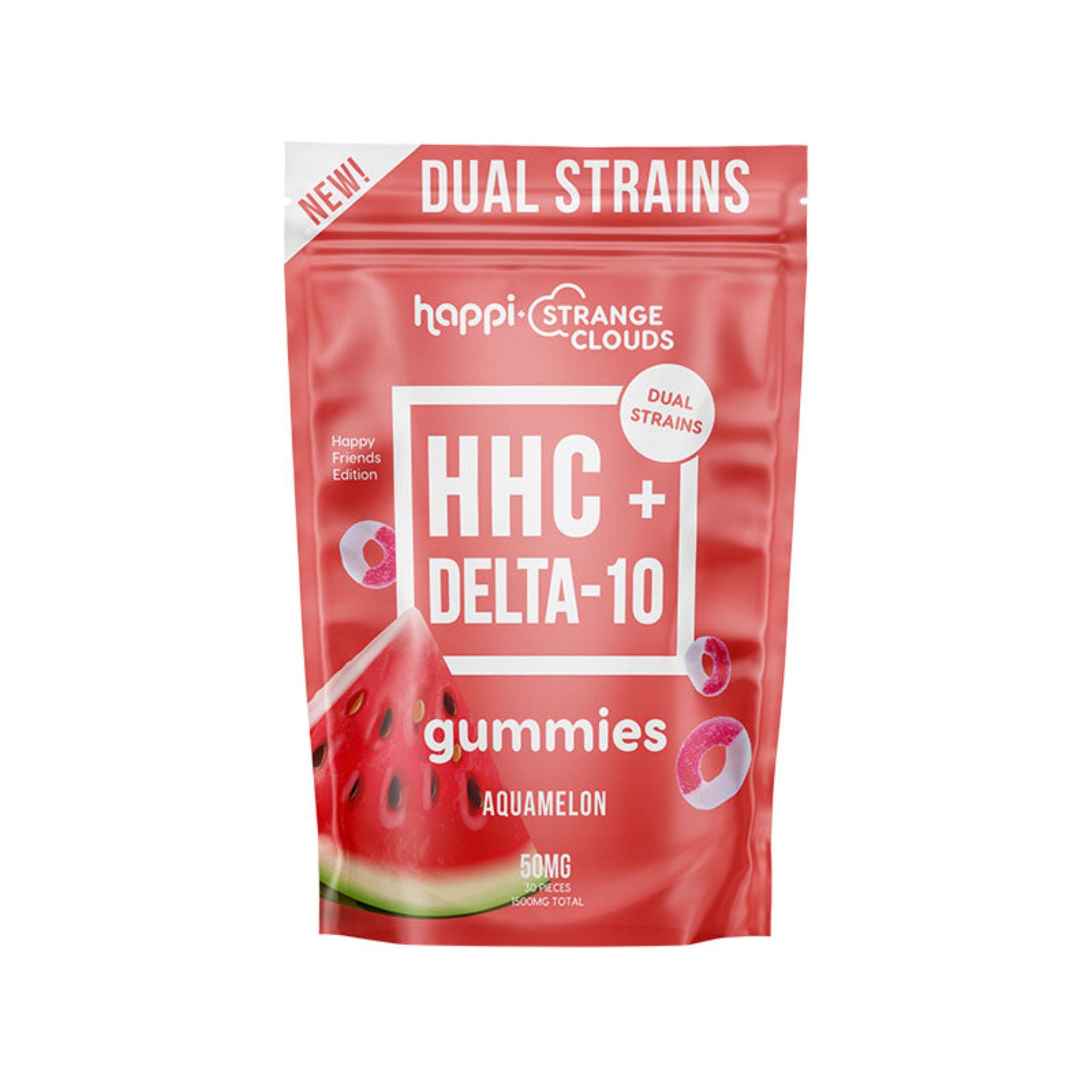 Happi Delta 10 + HHC Gummies - 1500mg Aquamelon