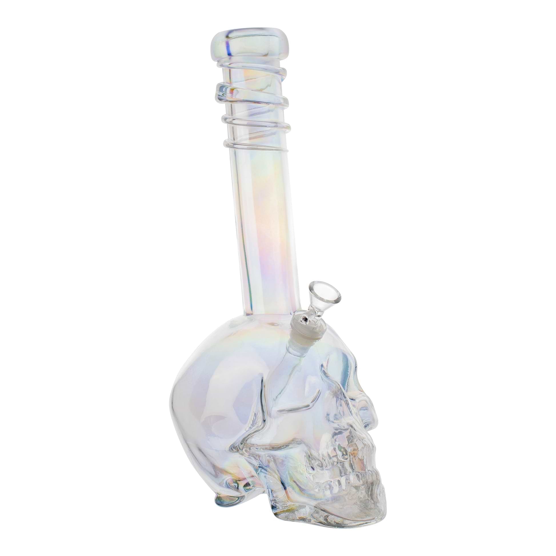 Hollow Skull Bong - 14in Crystal