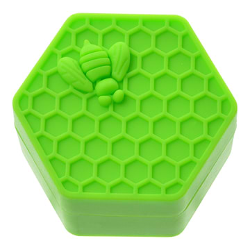 Honeycomb Silicone Wax Container Green