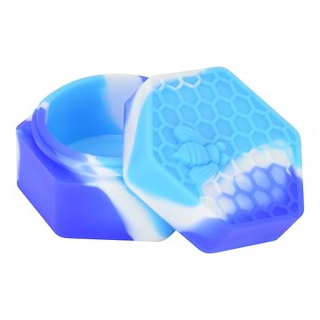 Honeycomb Silicone Wax Container Blue