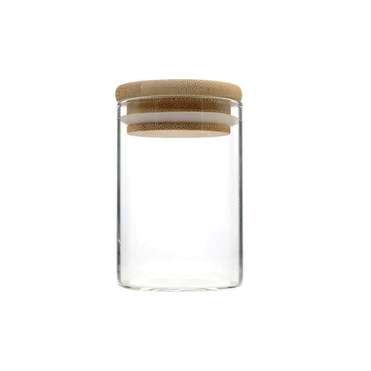 Transparent Glass jar with cork lid