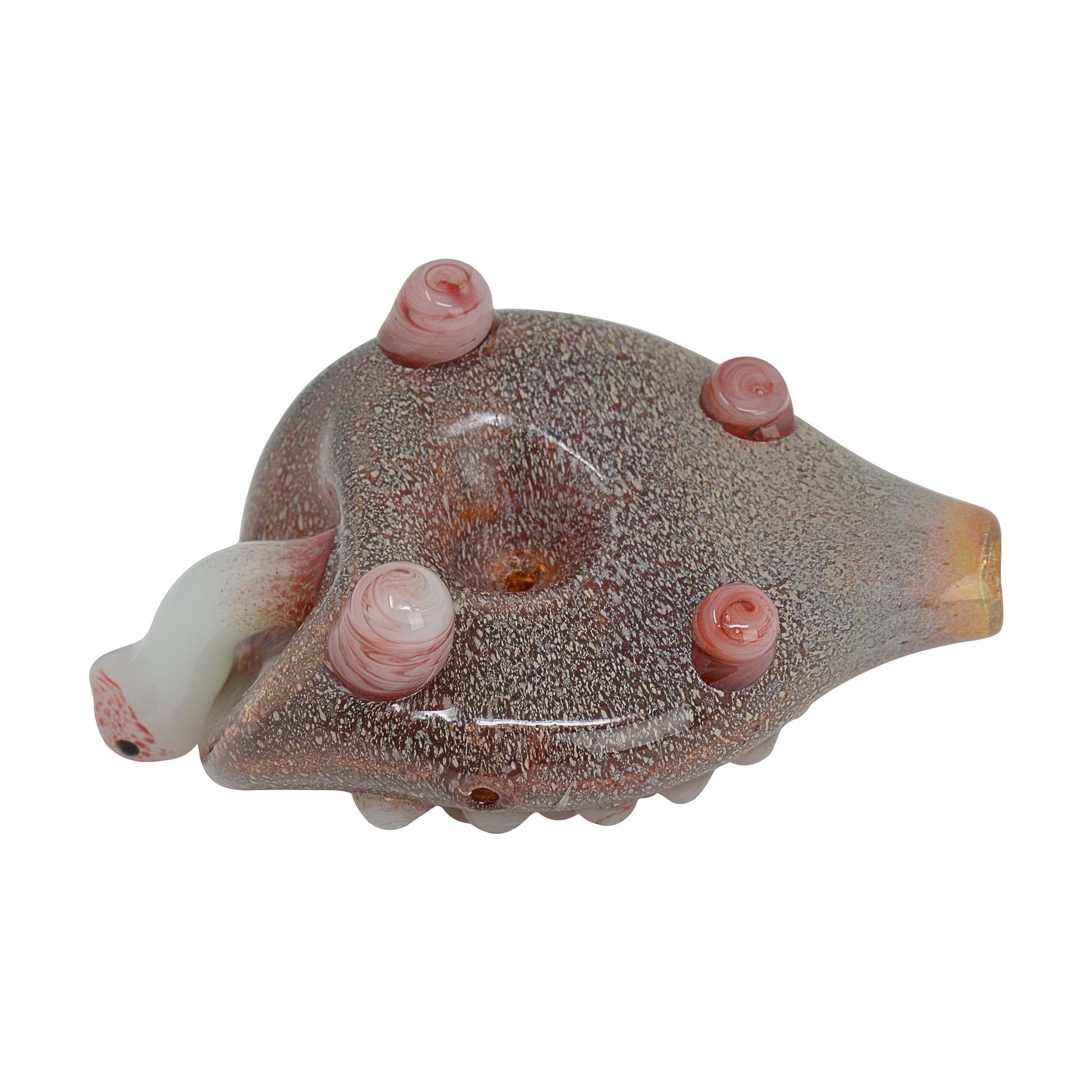 Cute 3.5-inch pocket-friendly glass pipe smoking device Jurassic turtle look shape round shell ridged bumps