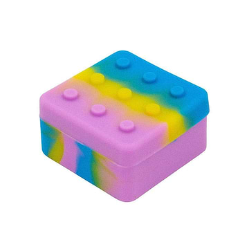 Colorful square-shaped silicone wax container storage smoking accessory with 5 holes in a special Lego block design