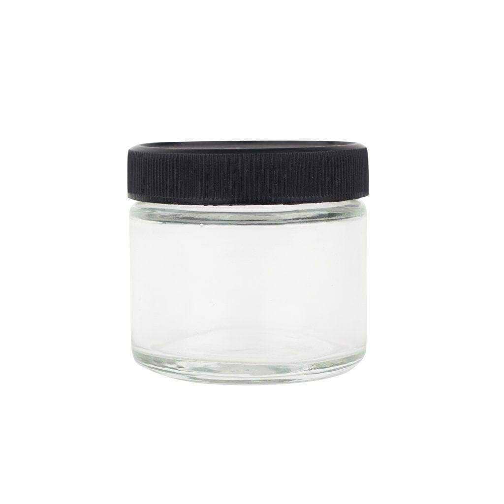 Pocket-friendly mini stash jar container smoking accessory made of glass with a secure seal in a classic jar bouillon look