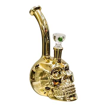 Mini Skull Bubbler - 8in Gold