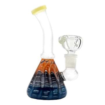 5.5-inch mini glass beaker style bong smoking device portable with fun swirl colors