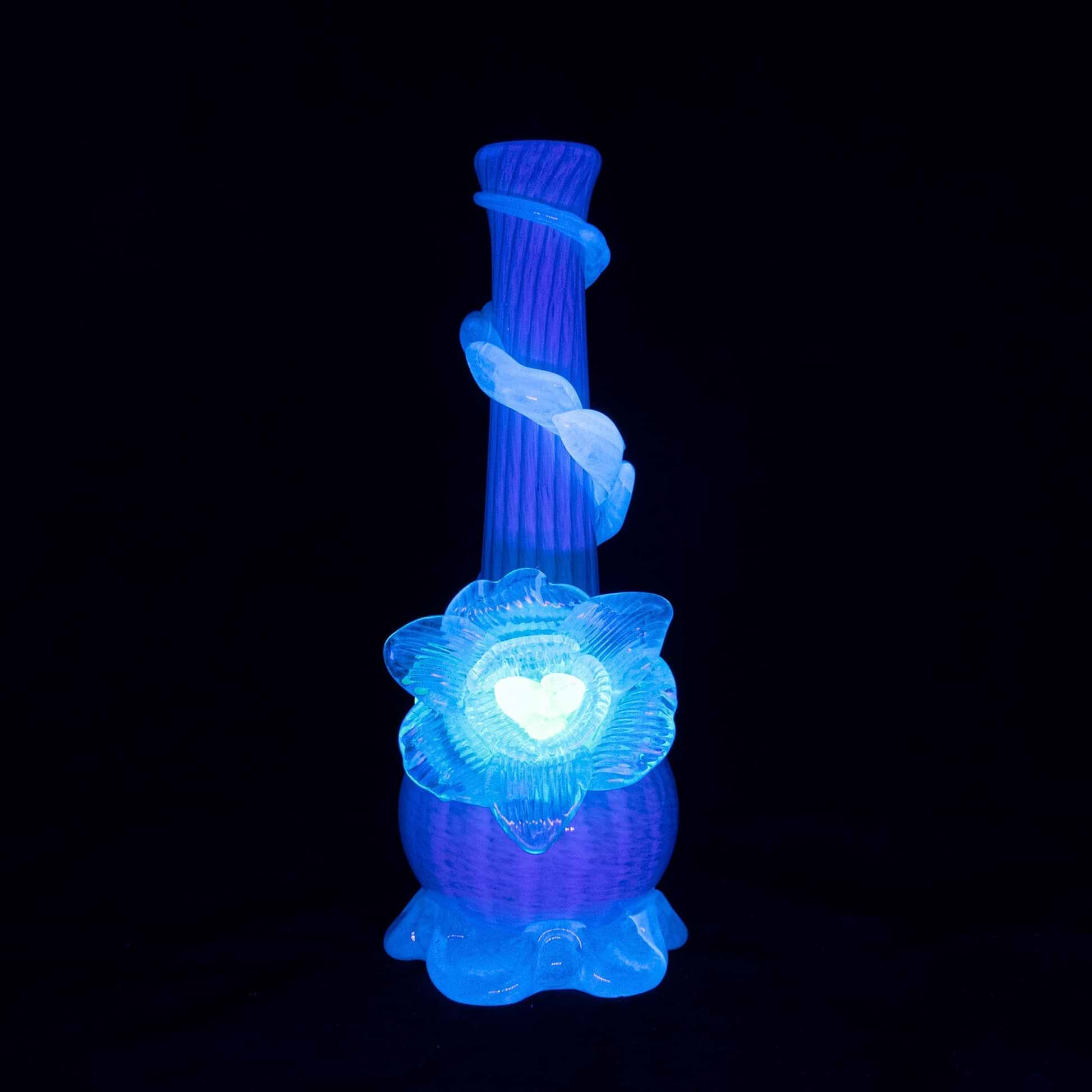 Noble Glass Glow in the Dark Flower Bong - 12in