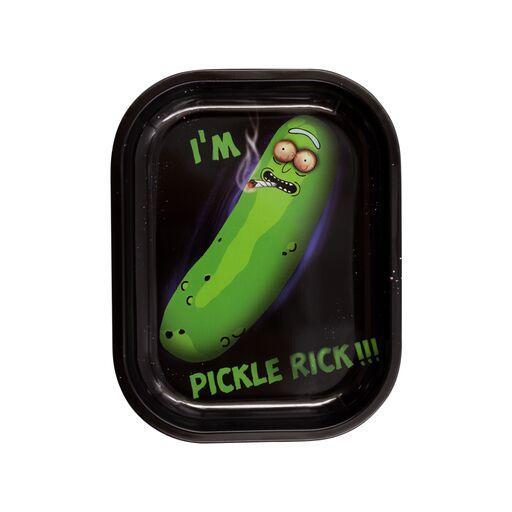 Metal tray smoking accessory outer dimensional outer space and Pickle Rick design