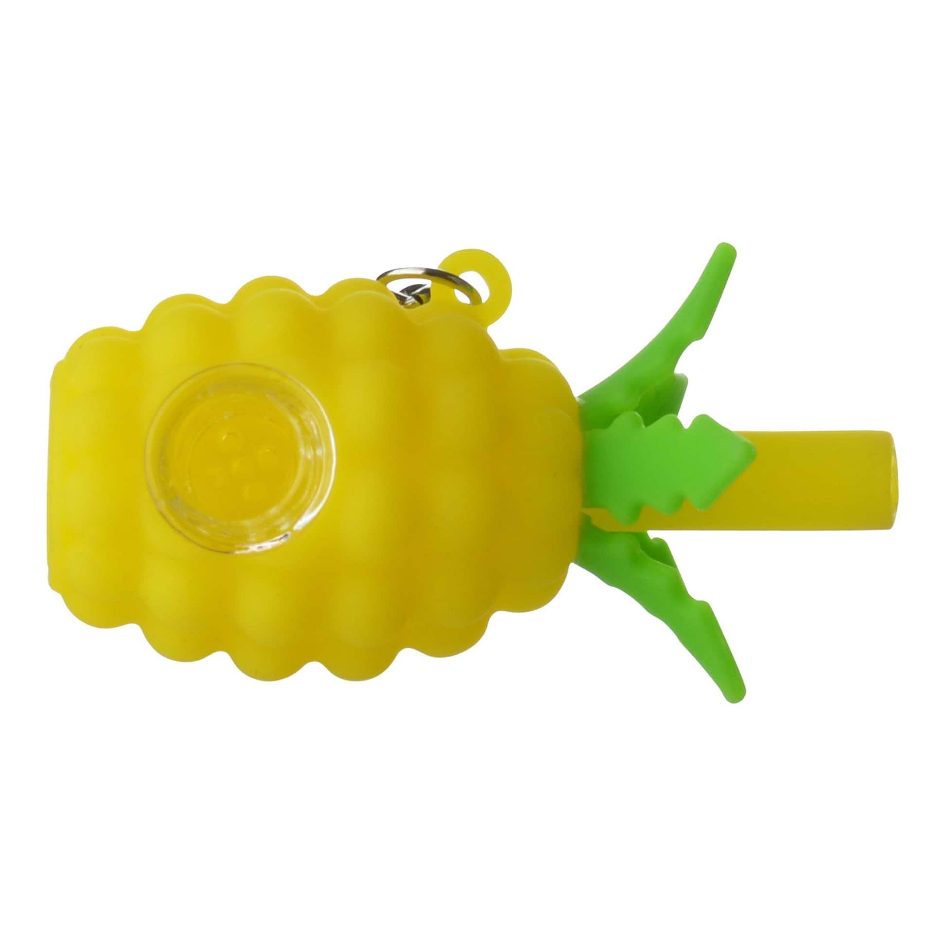 Pineapple Keychain Silicone Pipe - 3in