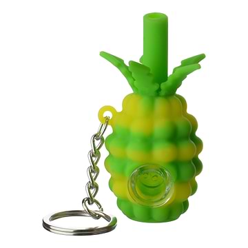 Pineapple Keychain Silicone Pipe - 3in Tie Dye